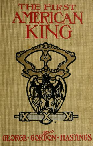 Light brown book cover. Title and author in red text. Illustration of a large gold crown. In fr ...