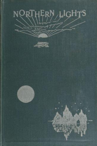 Blue cloth cover with silver lettering. Silver images of a rayed sun, an orb and an iceberg.