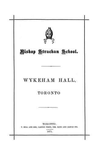 [Calendar] Bishop Strachan School, Wykeham Hall, Toronto
