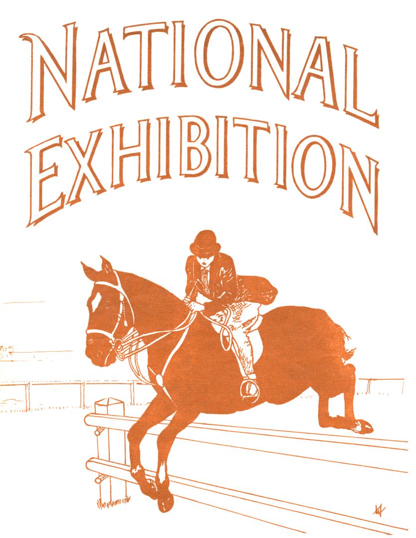 Cover features: words "National Exhbition" prominently displayed; drawing of horse an ...