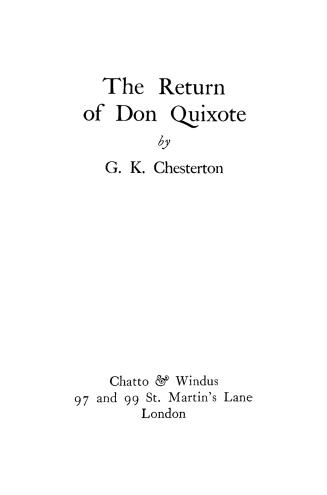 The return of Don Quixote 