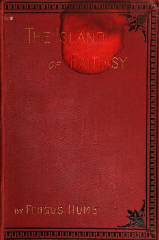 Title and author in gold text on a red book. Part of the title at the top of the book is obscur ...