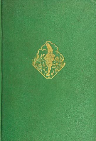 Gold, diamond-shaped illustration on a green cloth book cover. The illustration is a humanoid f ...