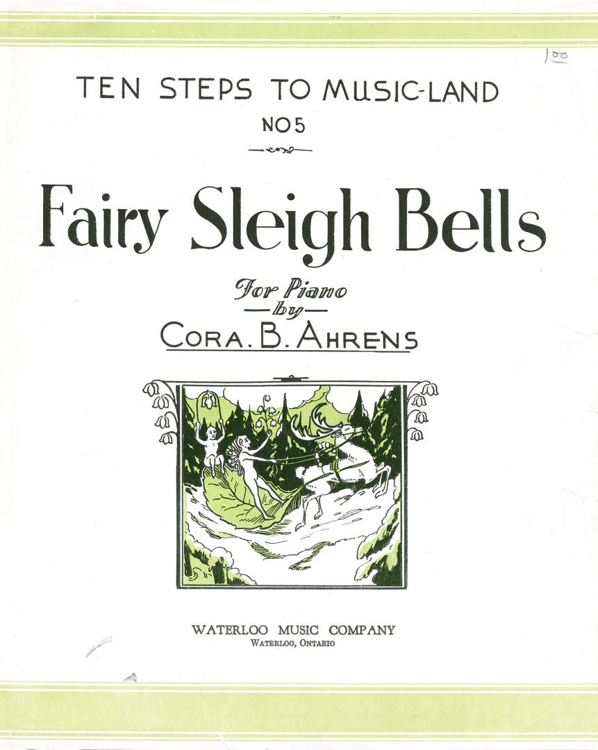 Cover features: title and composition information, inset drawing of fairies on leaf sled being  ...