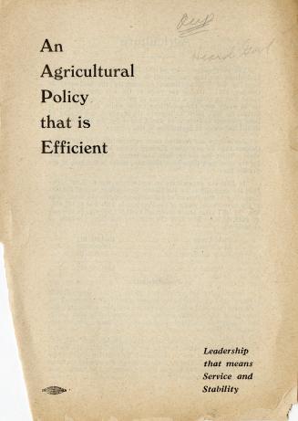 An agricultural policy that is efficient