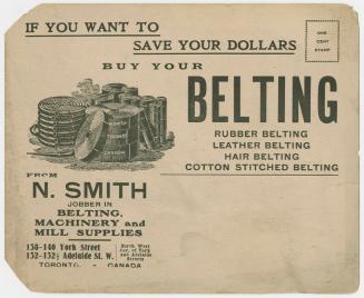 Illustration of rolls and stacks of various belting
