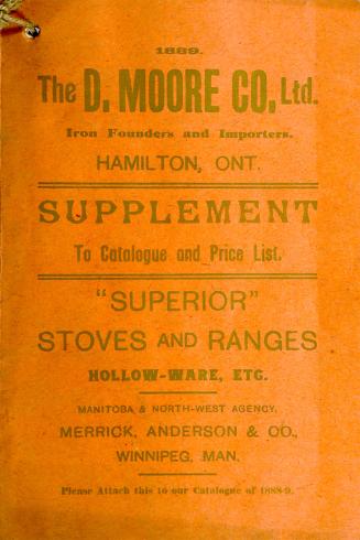 1889-1890 supplement to wholesale price list [and catalogue of 1888-9] of Superior stoves, ranges, hollow-ware, &c.