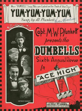 Cover features: title and composition information; inset facsimile photographs of the Dumbells, ...