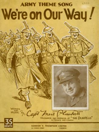 Cover features: title and composition information with background drawing of marching soldiers  ...