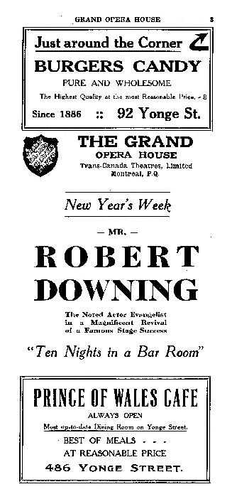 Grand Opera House program for Biff! Bing! Bang! (black ink on uncoloured ground).