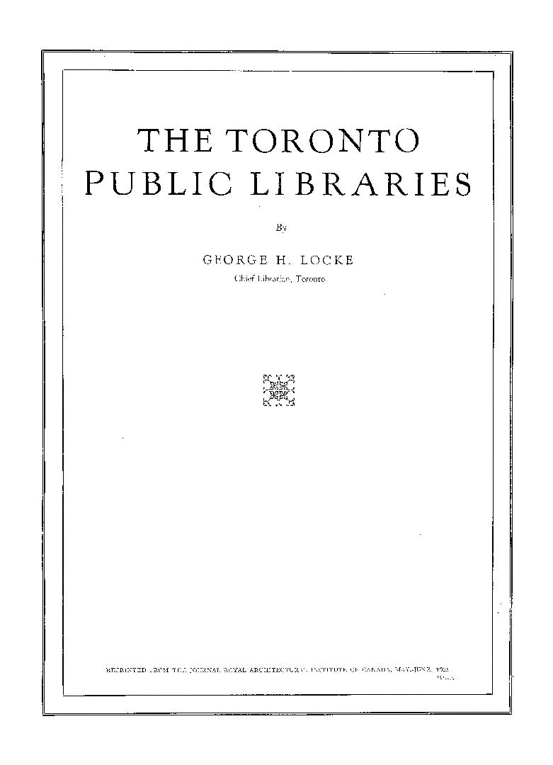 The Toronto Public Libraries