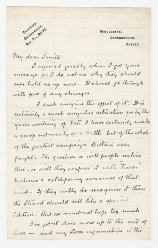 Manuscript written in Arthur Conan Doyle's handwriting. 