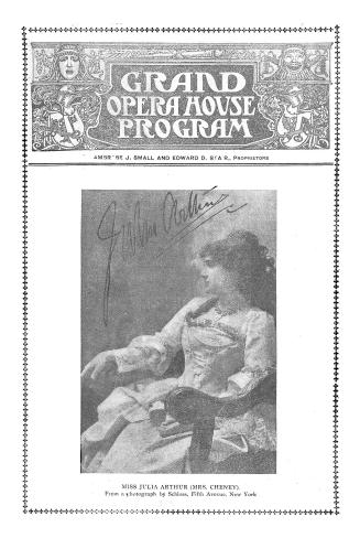 Grand Opera House program for "The bonnie briar bush" by James MacArthur, based on the stories  ...