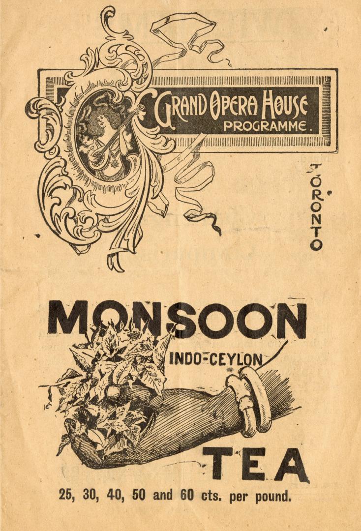 Grand Opera House (Toronto, Ont.). Program. 1900 February 19