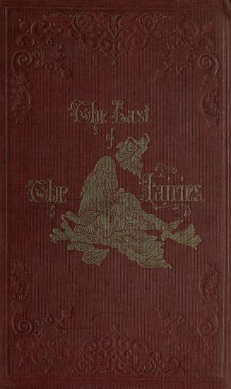 Book cover; red with gold illustration of a woman surrounded by fairies