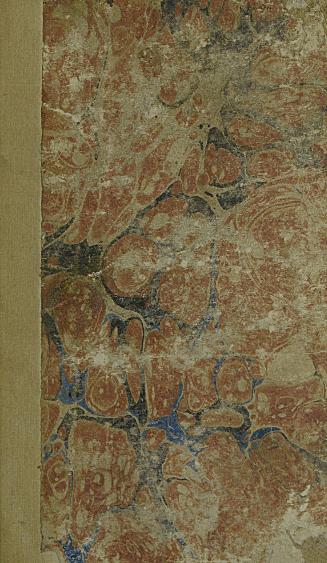 Book cover: brown paper with blue and black marbling