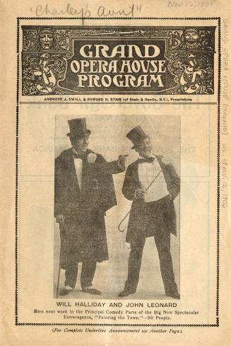 Grand Opera House (Toronto, Ont.). Program. 1906 November 12