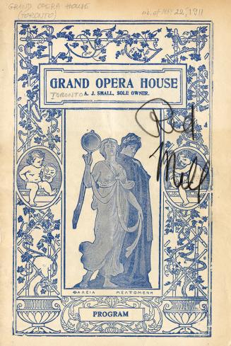 Grand Opera House (Toronto, Ont.). Program. 1911 May 22