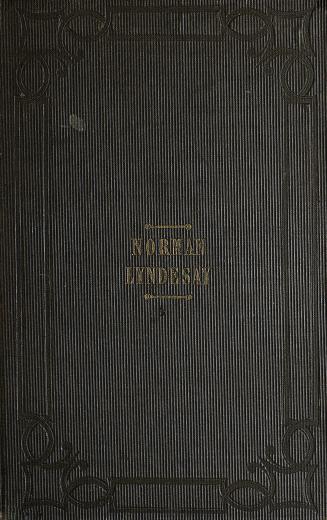 Book cover; brown cloth with "Norman Lyndesay" stamped in gold within embossed decoration.