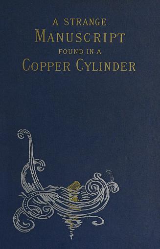 Book cover; dark blue cover with title in gold at top. At bottom are stylized, white curls of w ...