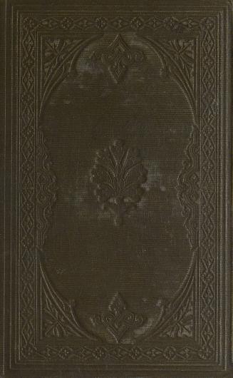 Book cover; brown cover decorated with embossed and debossed designs.