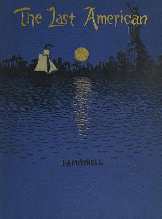 Dark blue book cover with title in gold at top. Below is an illustration in black of a ruined c ...