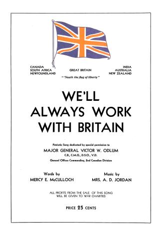 Cover features: title and composition information beneath drawing of the Royal Union flag (navy ...