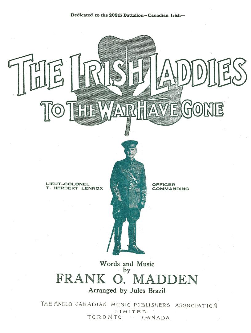 Cover features: title and composition information against a drawing of a shamrock; portrait of  ...