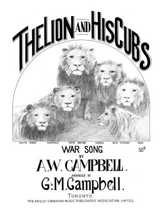 Cover features: title and composition information surrounding an inset drawing of six lions rep ...