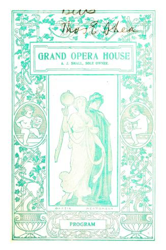 Grand Opera House program for "The bells" by Leopold Lewis (translation of "The Juif polonais"  ...