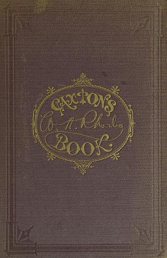 Brown cover with the title in gold in the middle of an ornate oval frame.