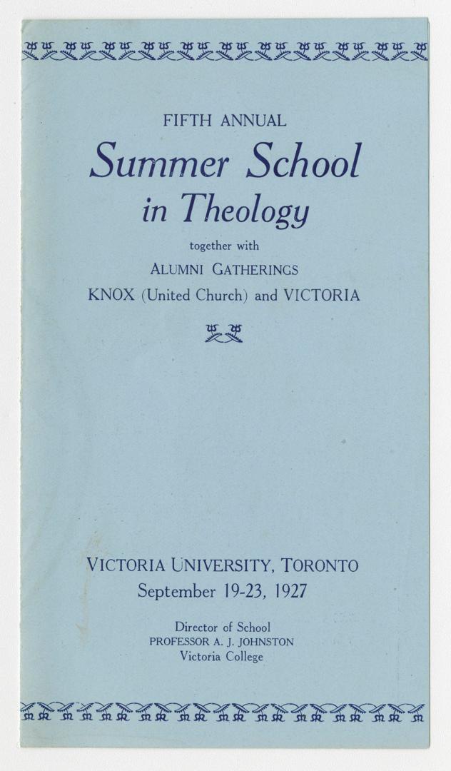 Fifth annual summer school in theology