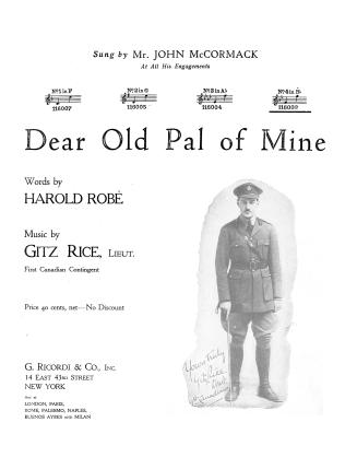 Cover features: title and composer information; facsimile photography of composer, Lieutenant G ...