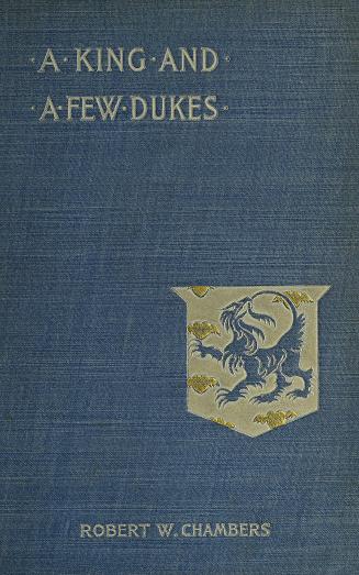 Book cover; blue cloth with title and author in silver. At bottom right is a silver crest with  ...