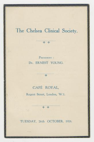 Menu with Arthur Conan Doyle's signature on the back page. 