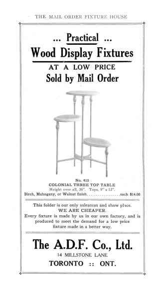 Cover has image of three tier wooden display table in centre, text in varied font type above an ...