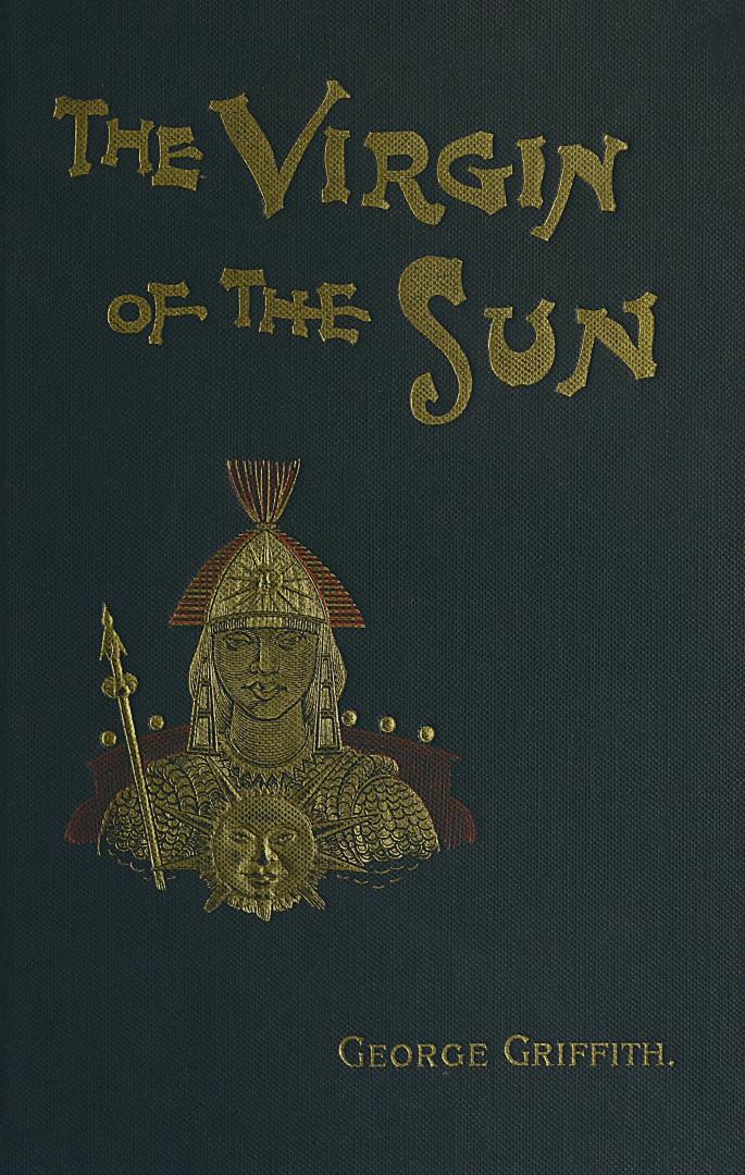 Dark green cloth cover with gold text. A figure in gold armour and a gold helmet is holding a s ...