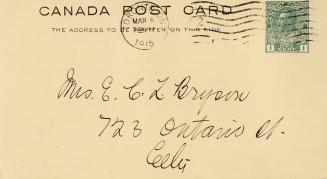 Library overdue notice postcard.