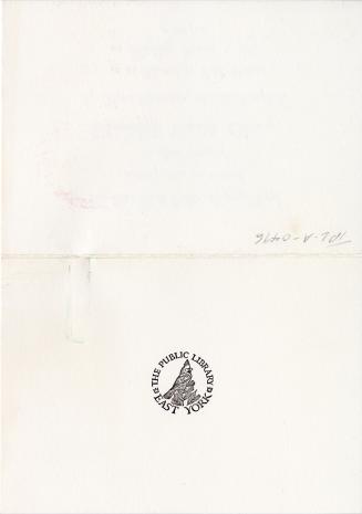 Invitation to library opening. 