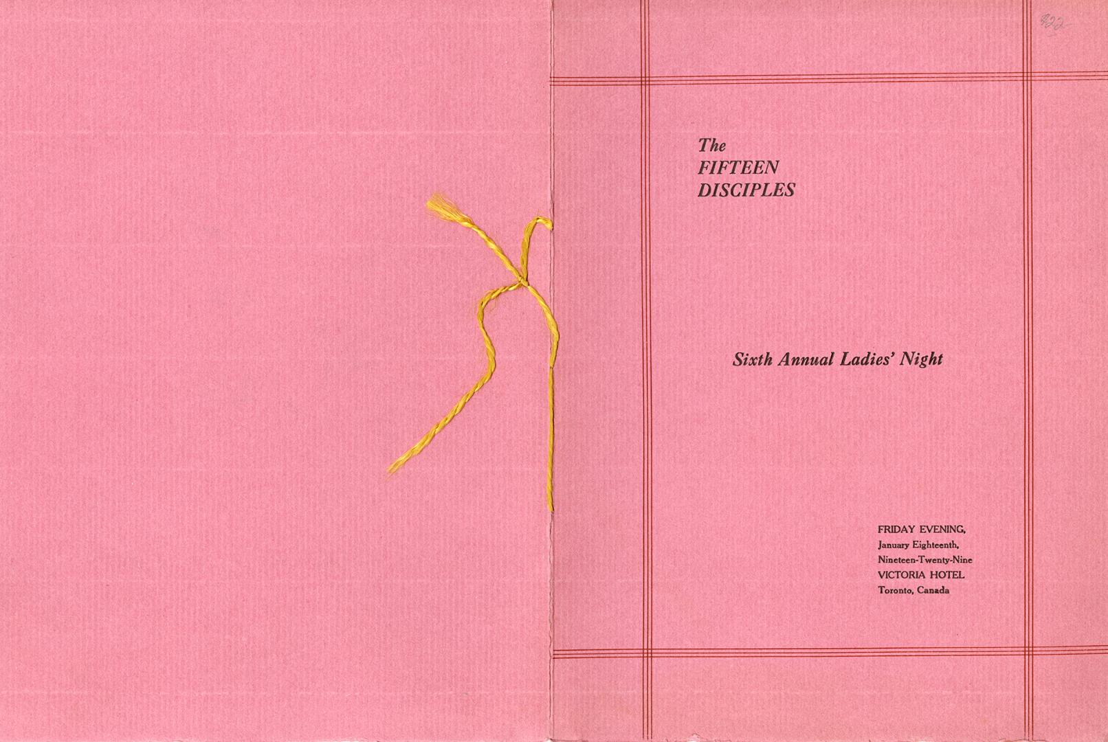 Program booklet for The Fifteen Disciples sixth annual ladies night