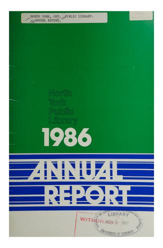 North York Public Library (Ont.). Annual report 1986