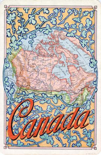 Colour poster featuring a map of Canada.
