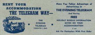 Leaflet by The Evening Telegram promoting the sale of advertising space to landlords wishing to ...