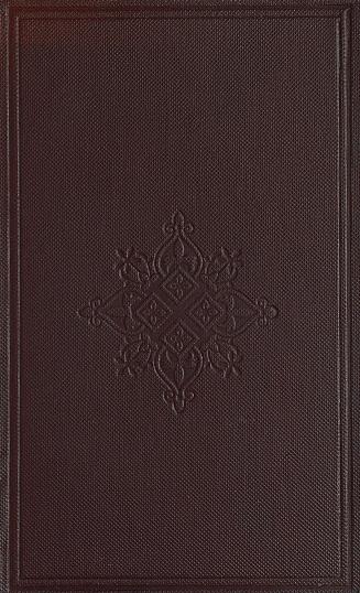 Book cover: dark red with stamped, eight-pointed design.