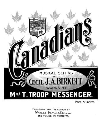 Cover features: title and composition information amid drawings of maple leaves, and a Canadian ...