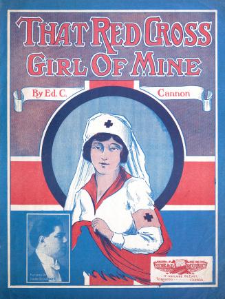 Cover features: title and composition information; background drawing of Red Cross nurse set on ...