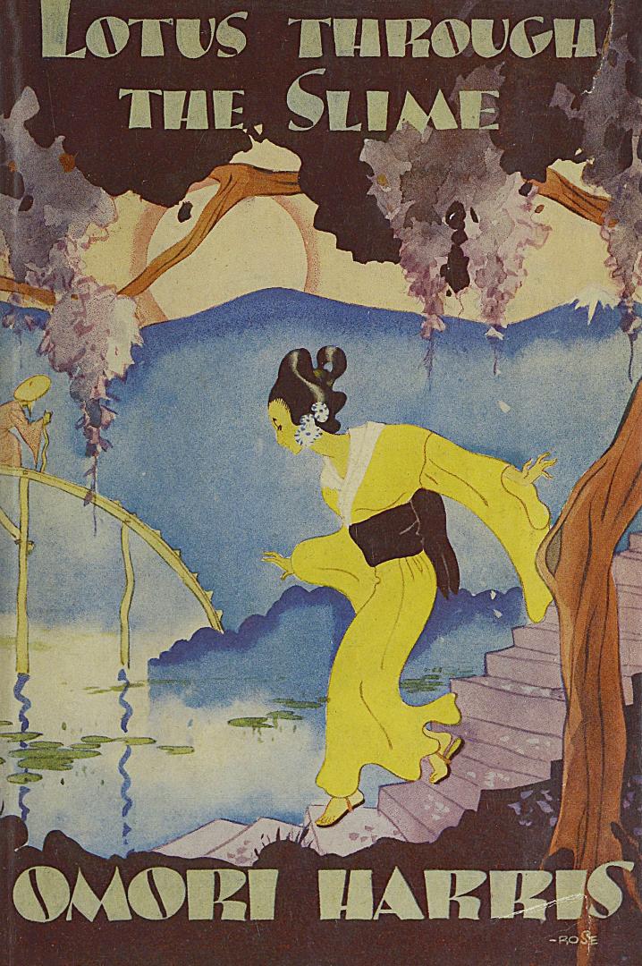 Book cover: A woman in a yellow kimono walks down a staircase towards a pond.