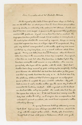 Holograph, black ink on beige, lined paper, includes some holograph corrections;
