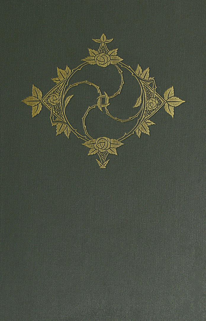 Book cover: Decorated with a gold circle featuring roses with intertwined thorny stems.
