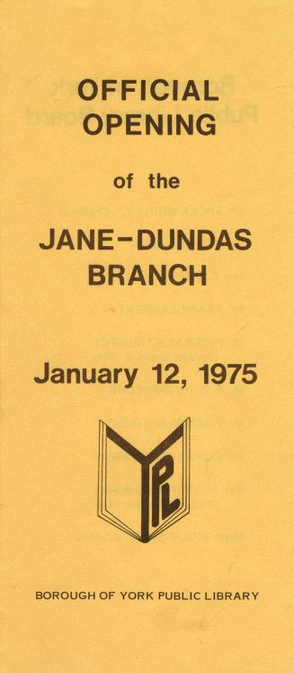Brochure for library opening. 